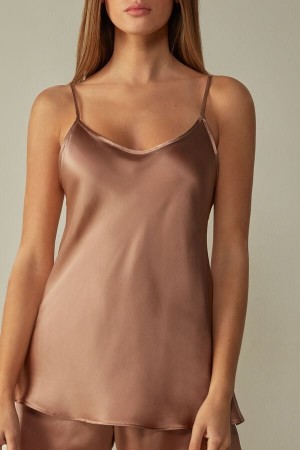 Natural Intimissimi Top in Silk Satin | CADFL94854